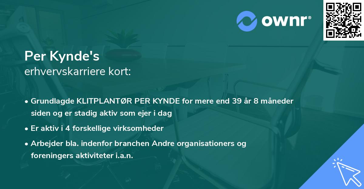Per Kynde's erhvervskarriere kort