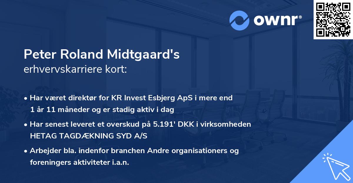 Peter Roland Midtgaard's erhvervskarriere kort