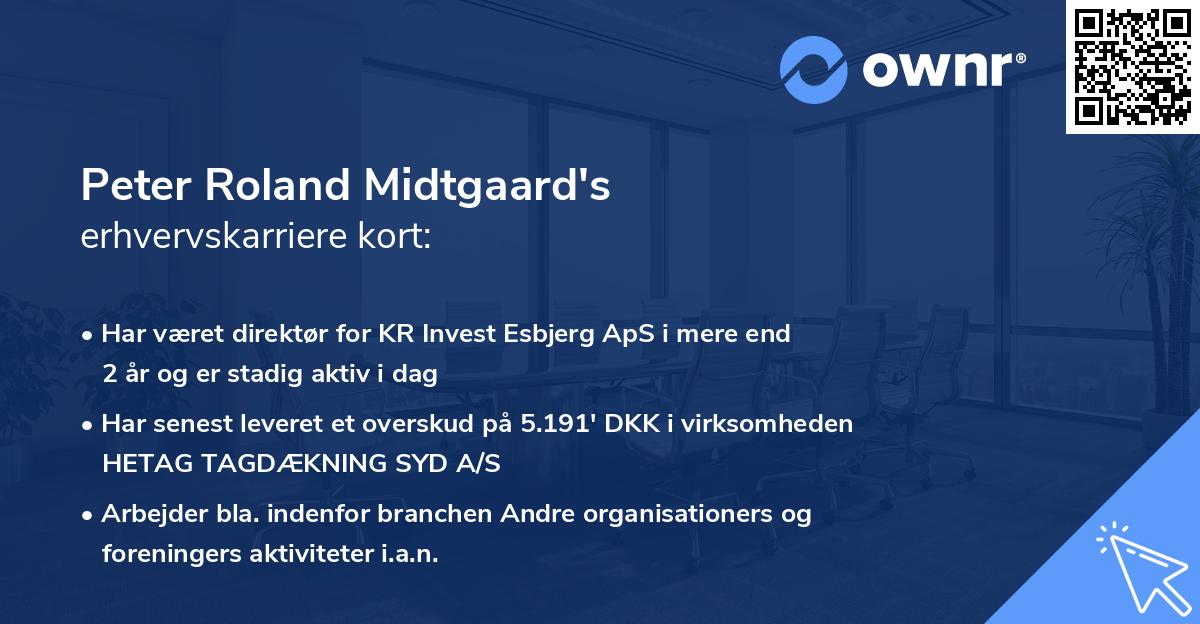 Peter Roland Midtgaard's erhvervskarriere kort