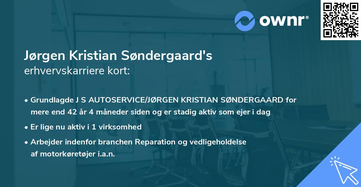 Jørgen Kristian Søndergaard's erhvervskarriere kort