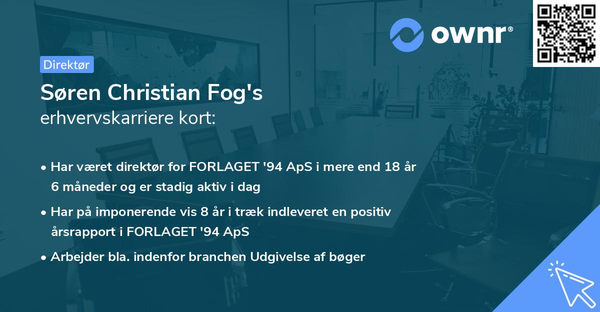 Søren Christian Fog's erhvervskarriere kort