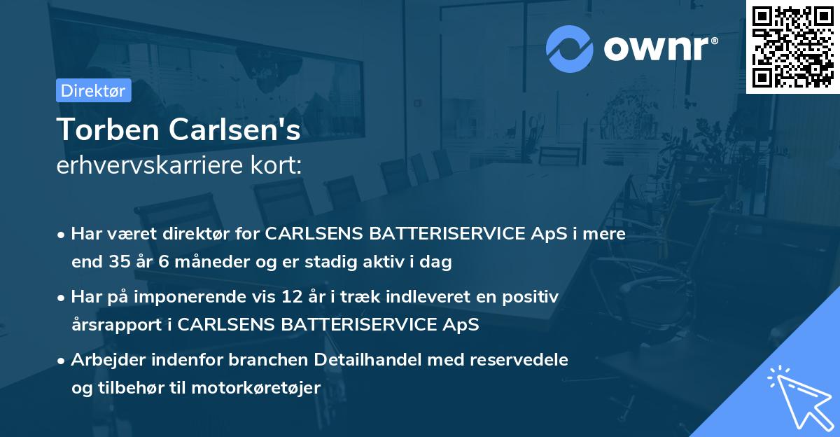 Torben Carlsen's erhvervskarriere kort