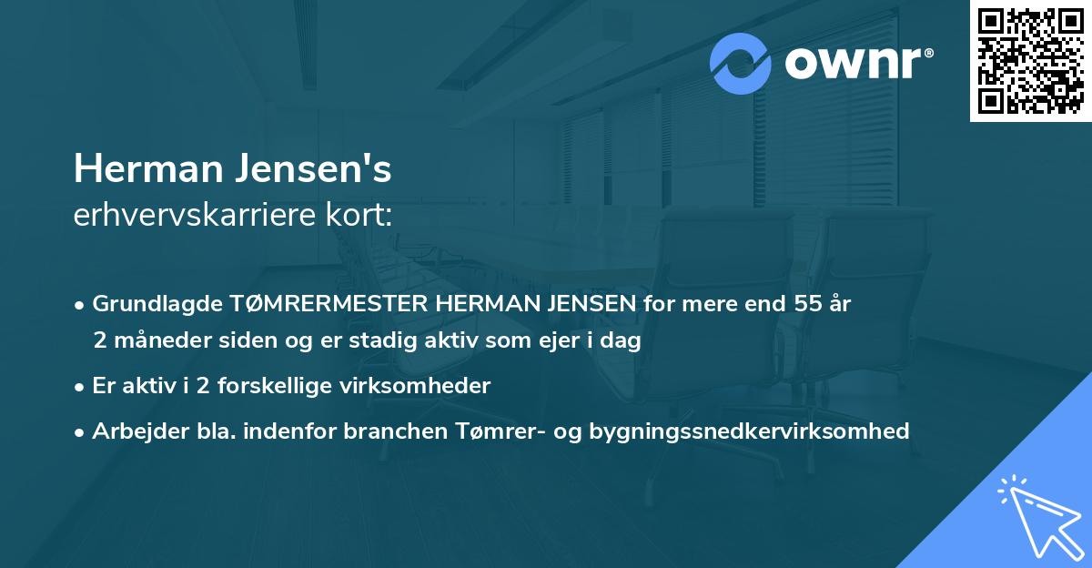 Herman Jensen's erhvervskarriere kort