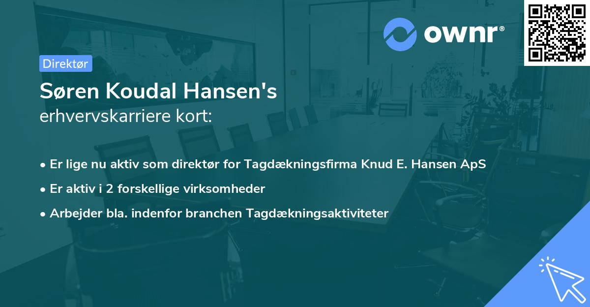 Søren Koudal Hansen's erhvervskarriere kort