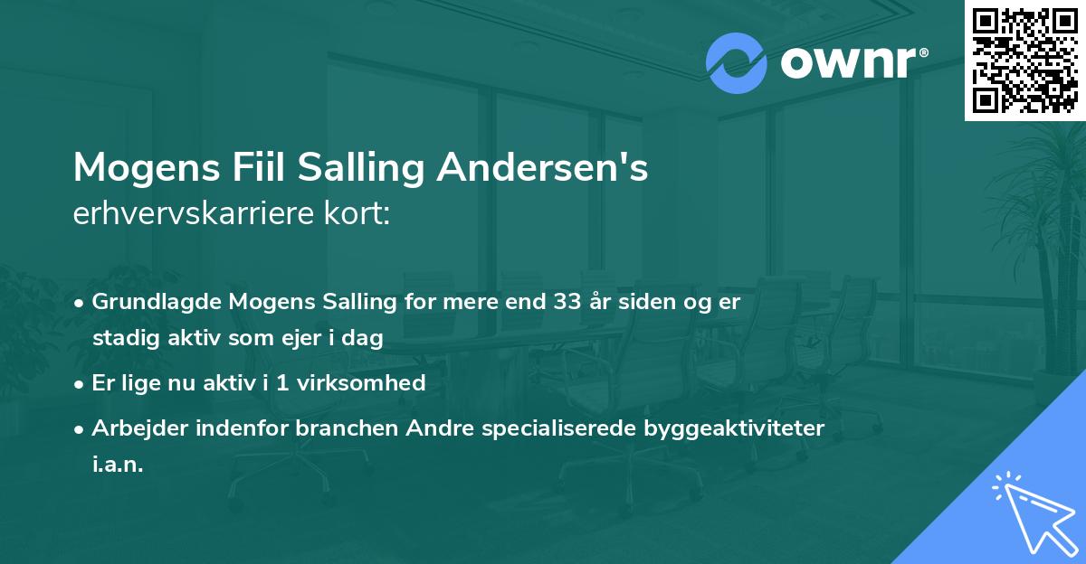 Mogens Fiil Salling Andersen's erhvervskarriere kort