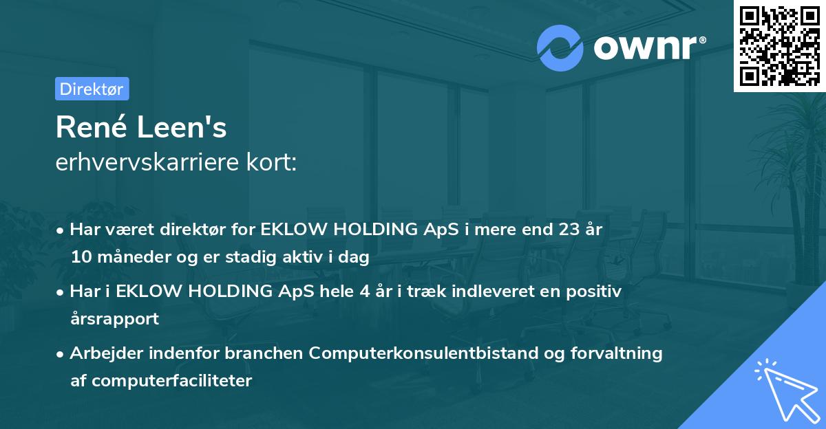 René Leen's erhvervskarriere kort