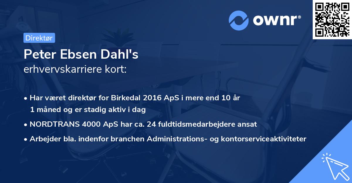 Peter Ebsen Dahl's erhvervskarriere kort