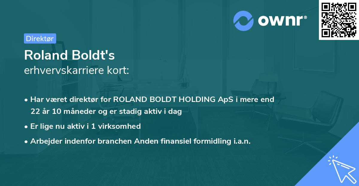 Roland Boldt's erhvervskarriere kort