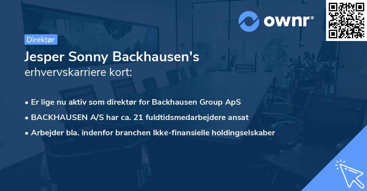 Jesper Sonny Backhausen's erhvervskarriere kort