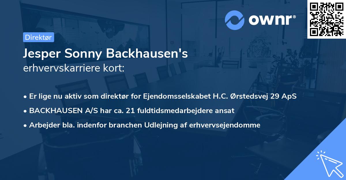 Jesper Sonny Backhausen's erhvervskarriere kort