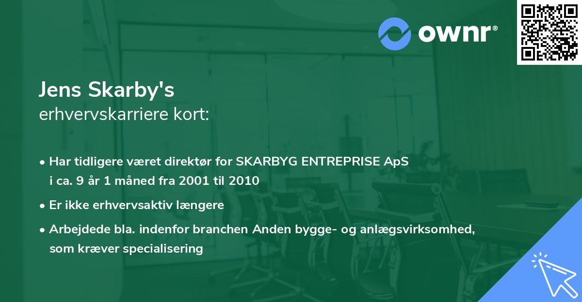 Jens Skarby's erhvervskarriere kort