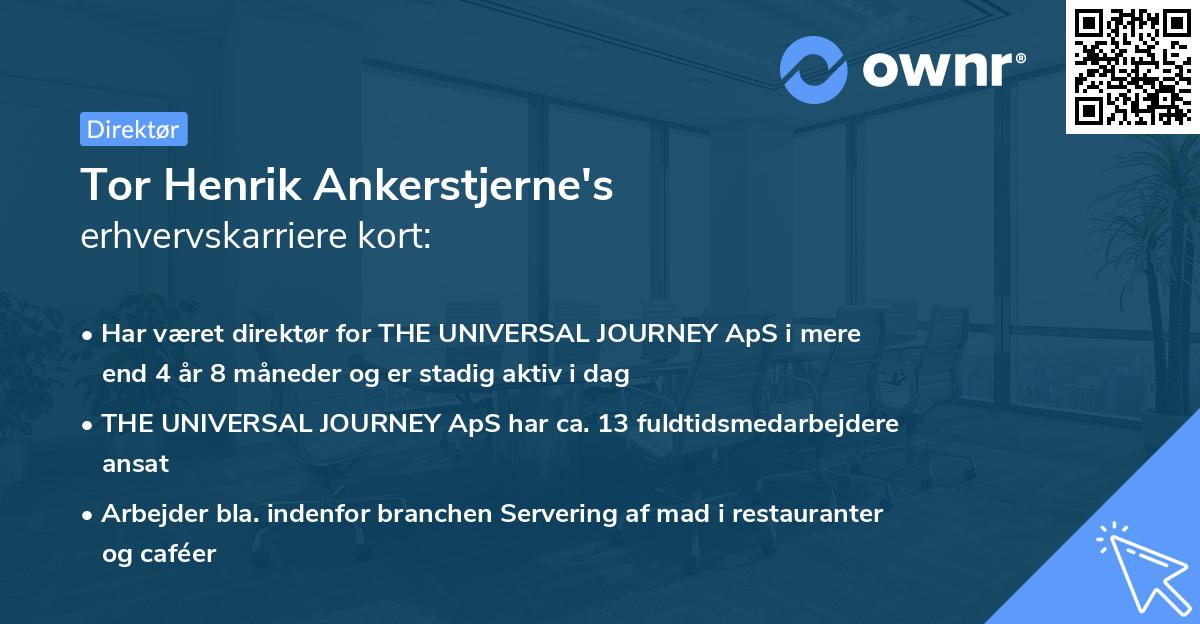 Tor Henrik Ankerstjerne's erhvervskarriere kort