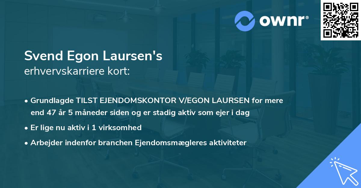 Svend Egon Laursen's erhvervskarriere kort