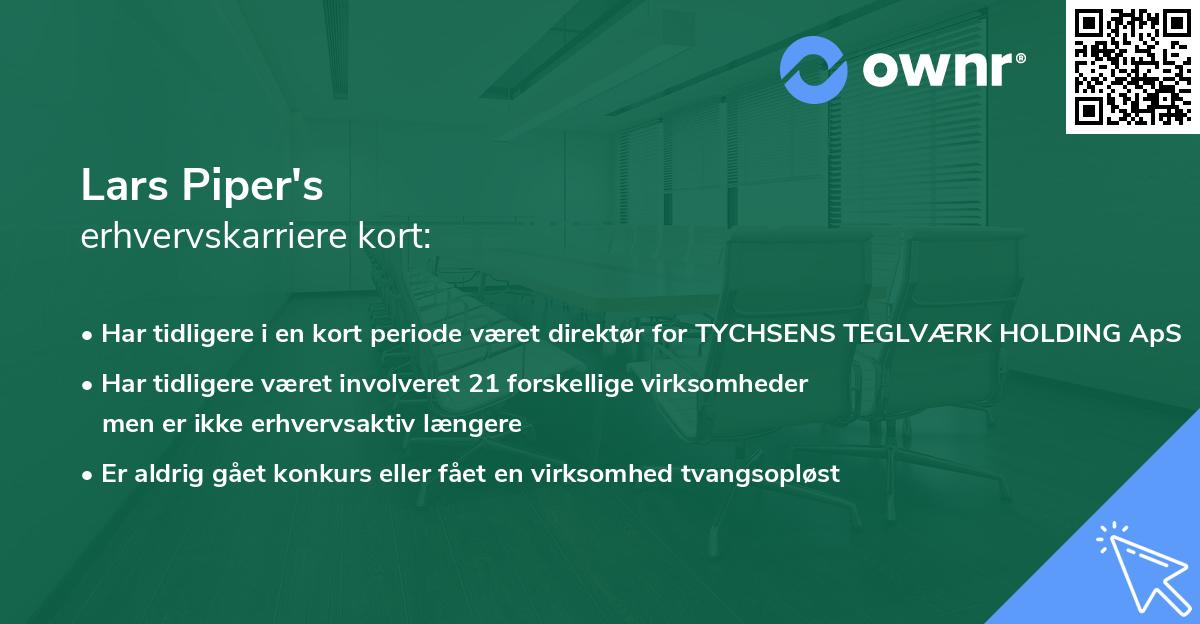 Lars Piper's erhvervskarriere kort