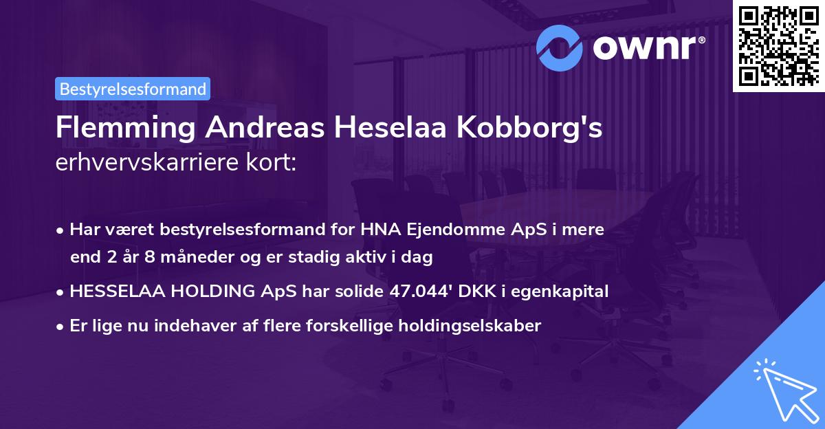 Flemming Andreas Heselaa Kobborg's erhvervskarriere kort