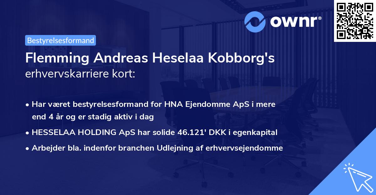 Flemming Andreas Heselaa Kobborg's erhvervskarriere kort