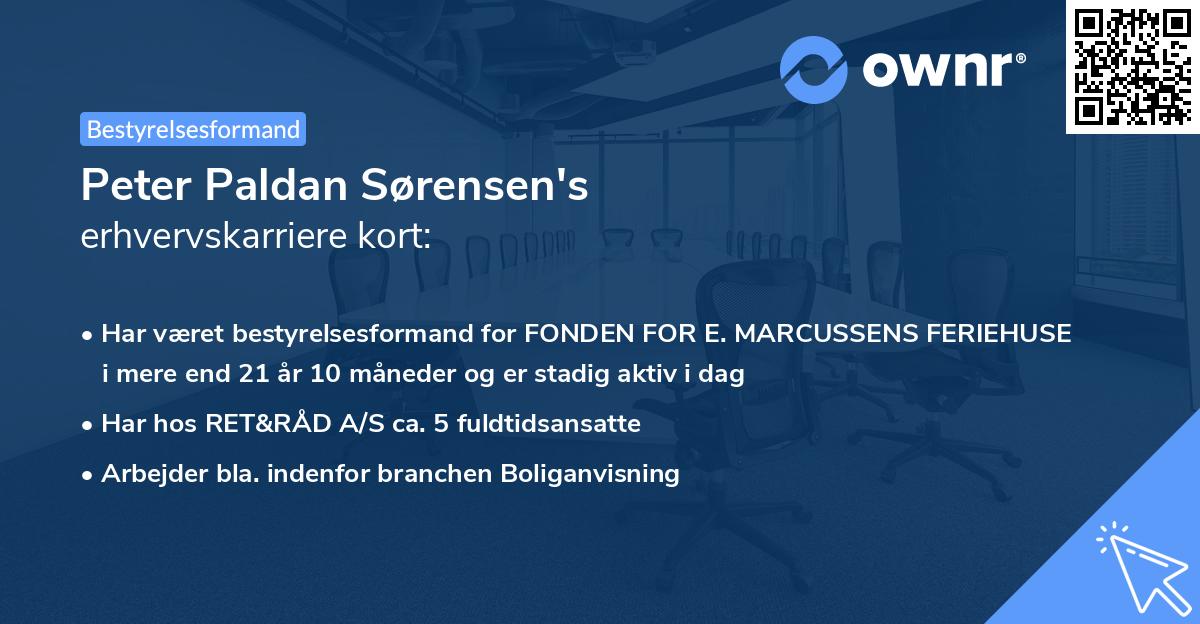 Peter Paldan Sørensen's erhvervskarriere kort