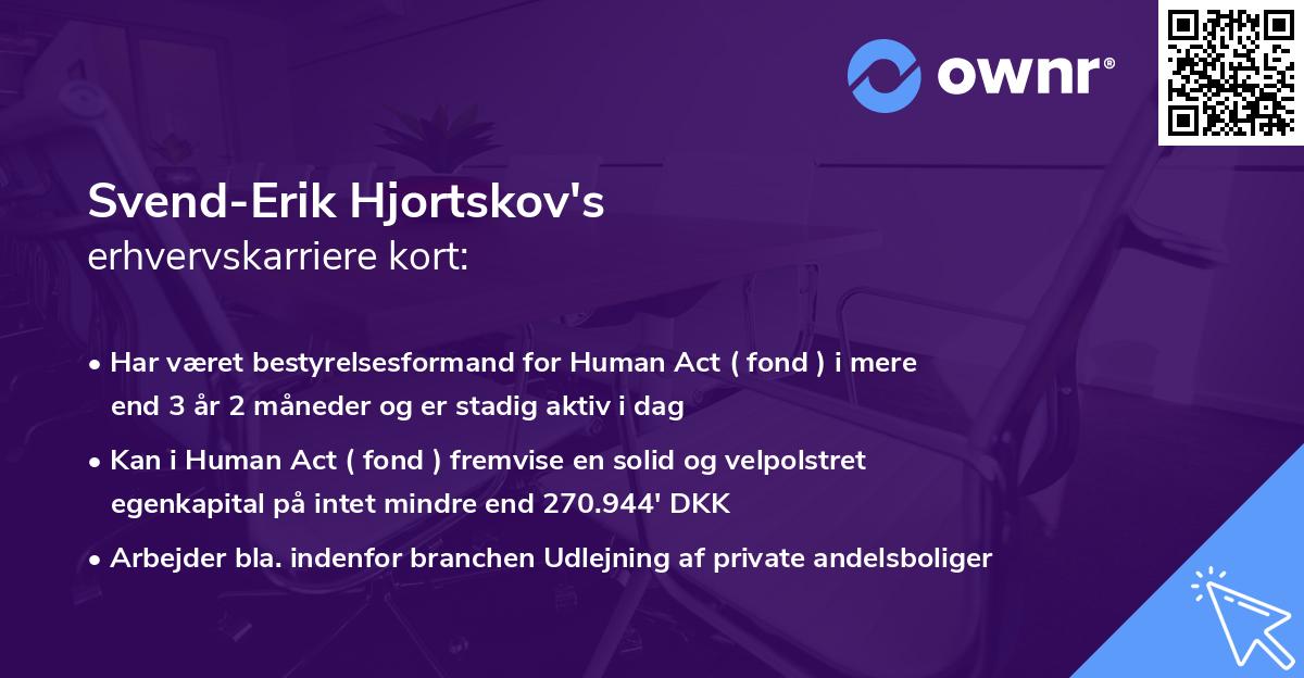 Svend-Erik Hjortskov's erhvervskarriere kort