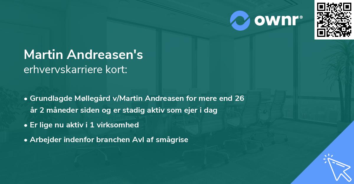 Martin Andreasen's erhvervskarriere kort