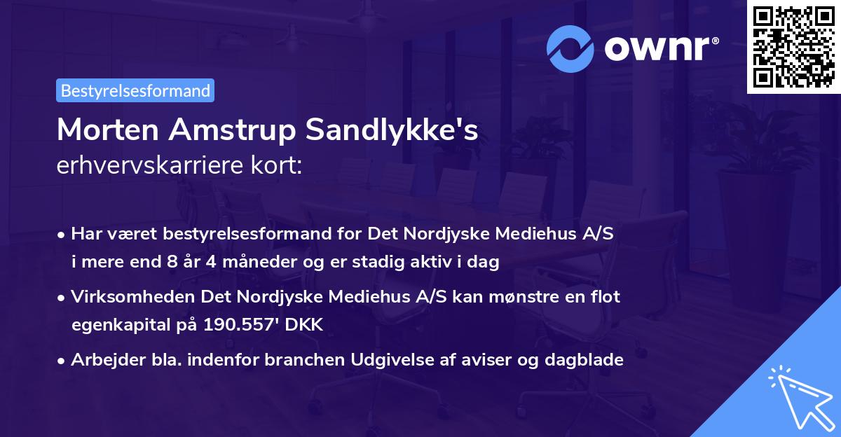 Morten Amstrup Sandlykke's erhvervskarriere kort