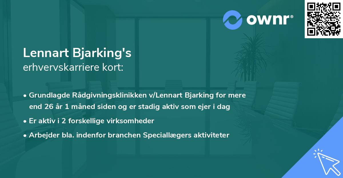 Lennart Bjarking's erhvervskarriere kort