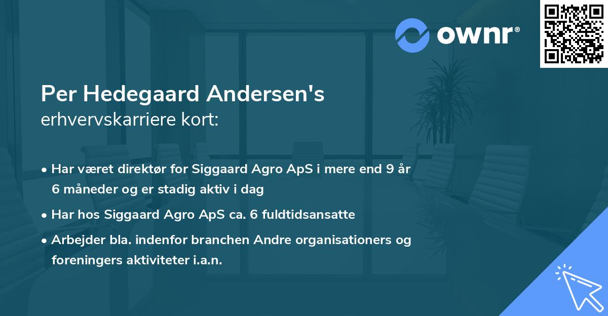 Per Hedegaard Andersen's erhvervskarriere kort