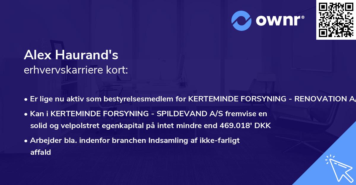 Alex Haurand's erhvervskarriere kort