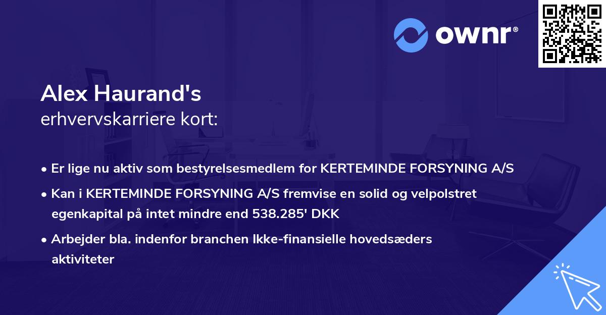 Alex Haurand's erhvervskarriere kort