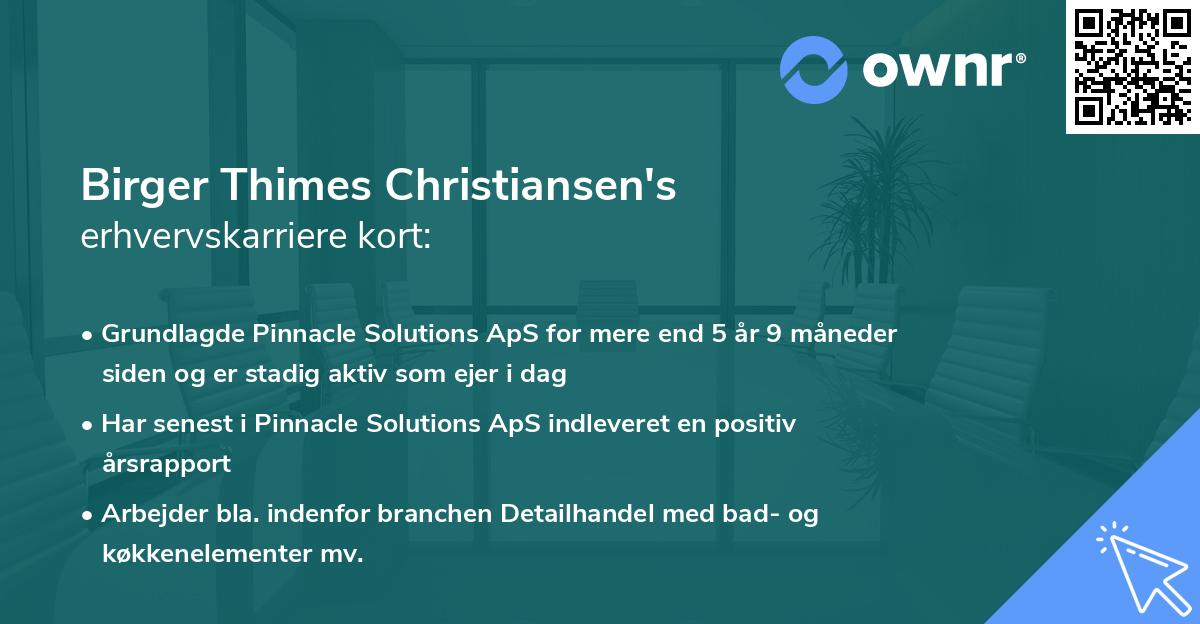 Birger Thimes Christiansen's erhvervskarriere kort