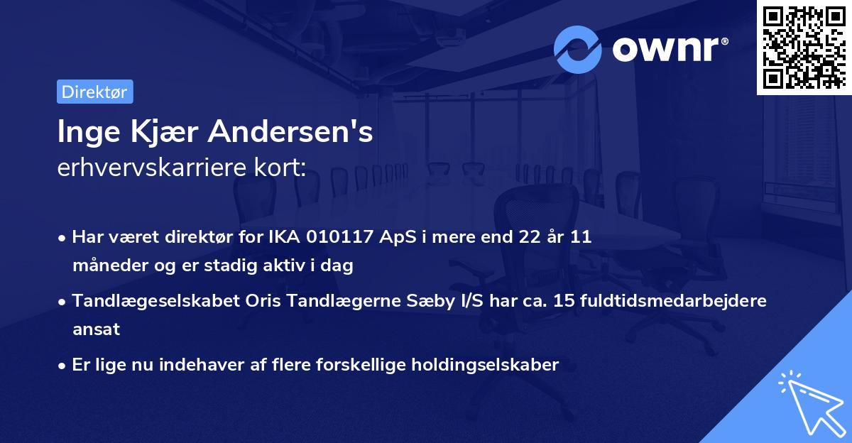 Inge Kjær Andersen's erhvervskarriere kort