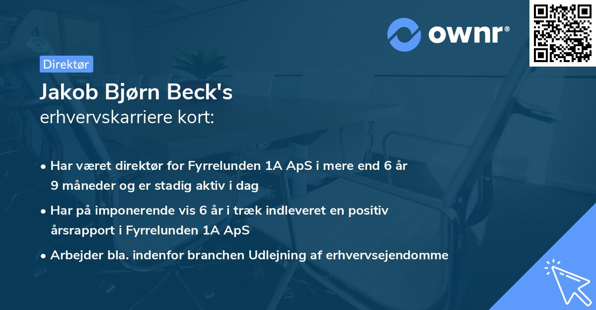 Jakob Bjørn Beck's erhvervskarriere kort