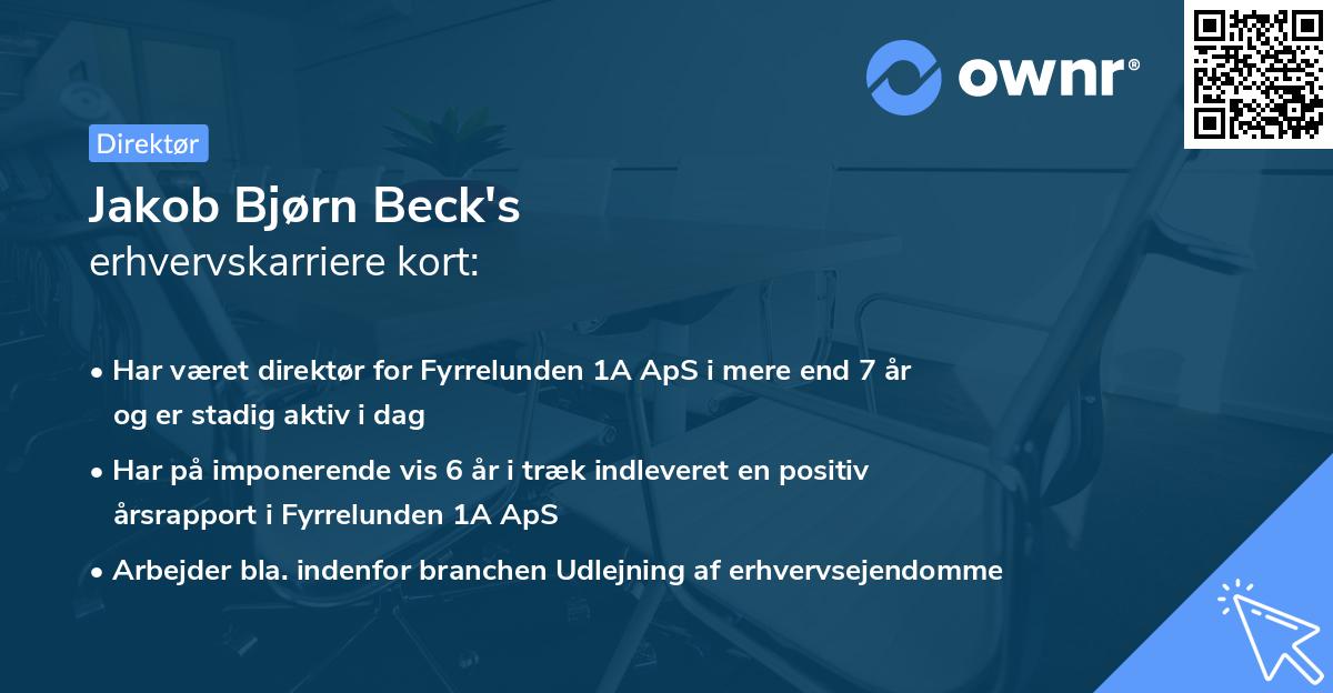 Jakob Bjørn Beck's erhvervskarriere kort
