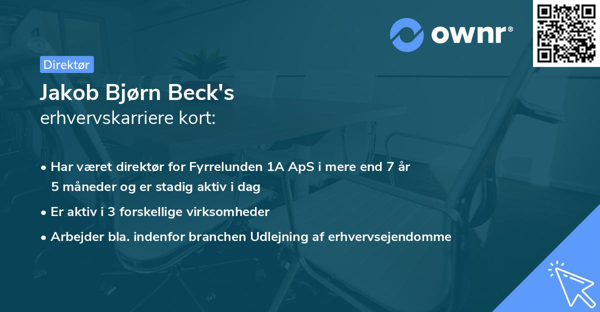 Jakob Bjørn Beck's erhvervskarriere kort