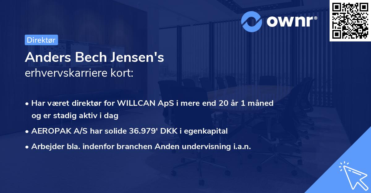 Anders Bech Jensen's erhvervskarriere kort