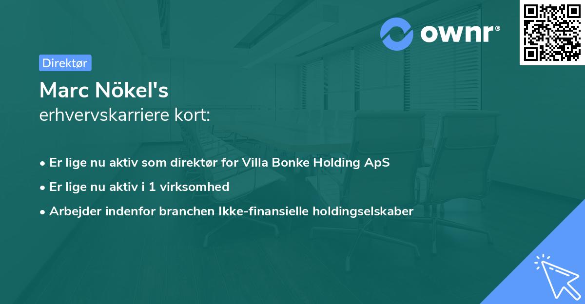 Marc Nökel's erhvervskarriere kort