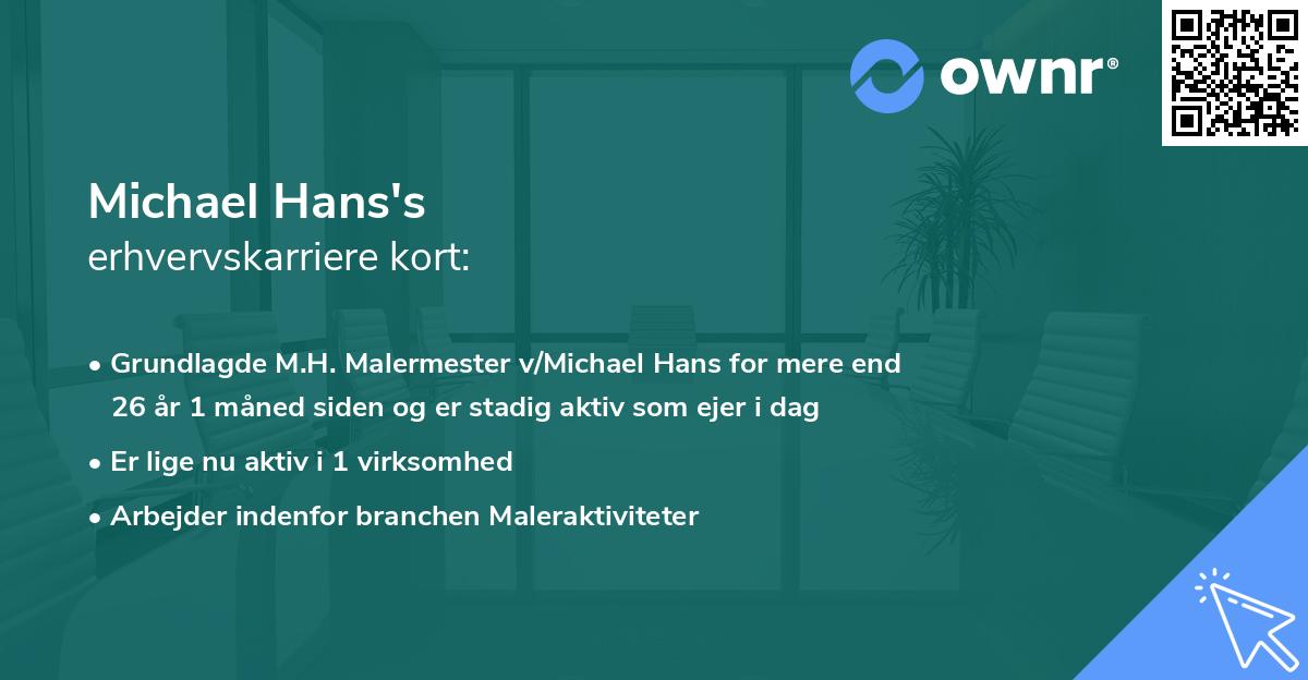 Michael Hans's erhvervskarriere kort
