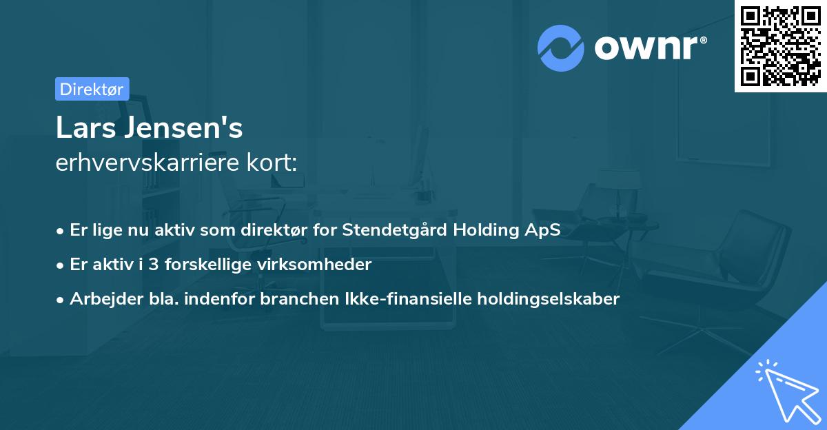 Lars Jensen's erhvervskarriere kort