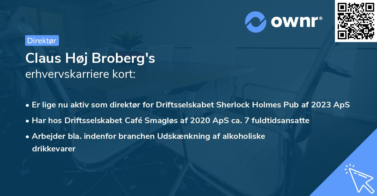 Claus Høj Broberg's erhvervskarriere kort