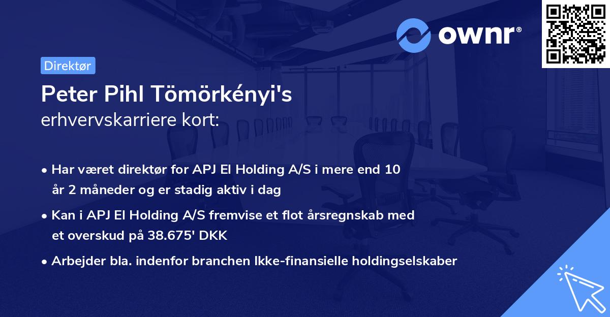 Peter Pihl Tömörkényi's erhvervskarriere kort