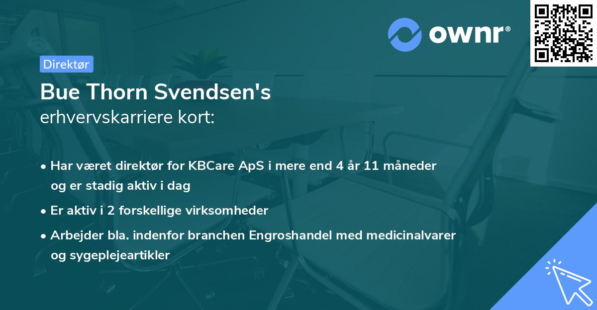 Bue Thorn Svendsen's erhvervskarriere kort