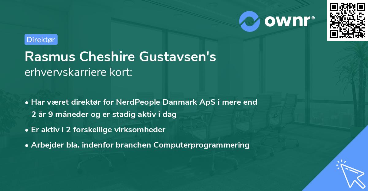 Rasmus Cheshire Gustavsen's erhvervskarriere kort