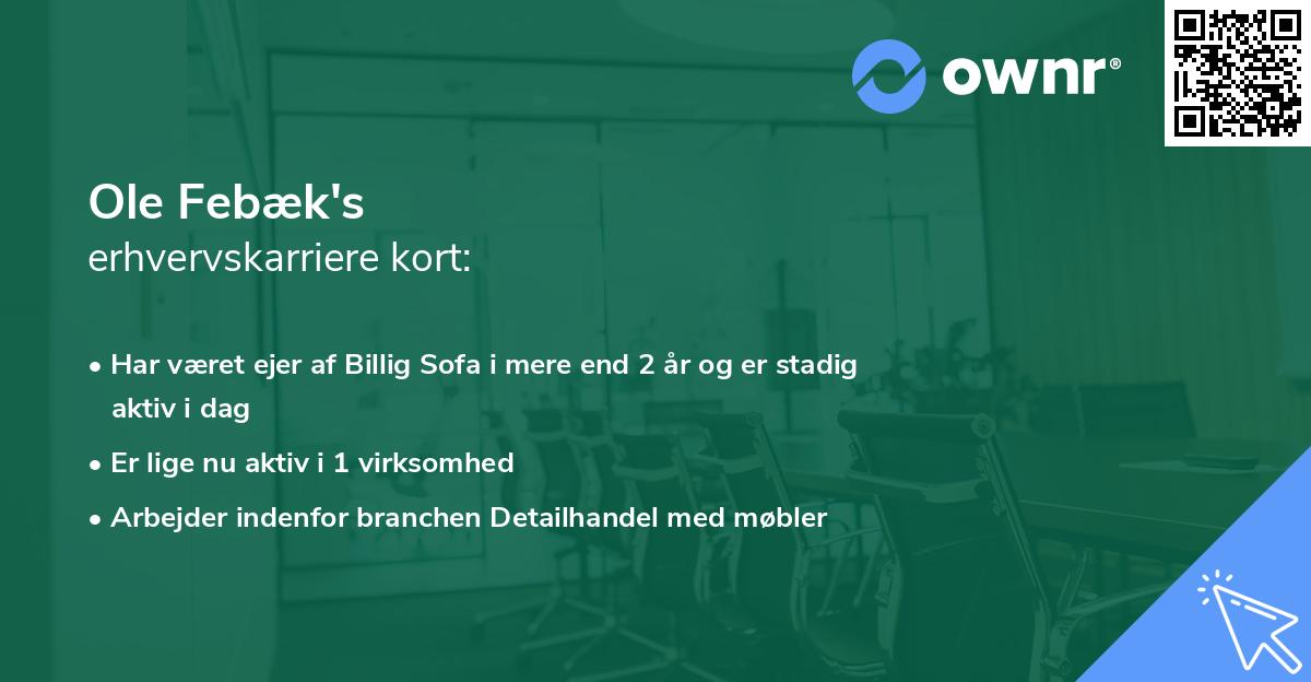 Ole Febæk's erhvervskarriere kort
