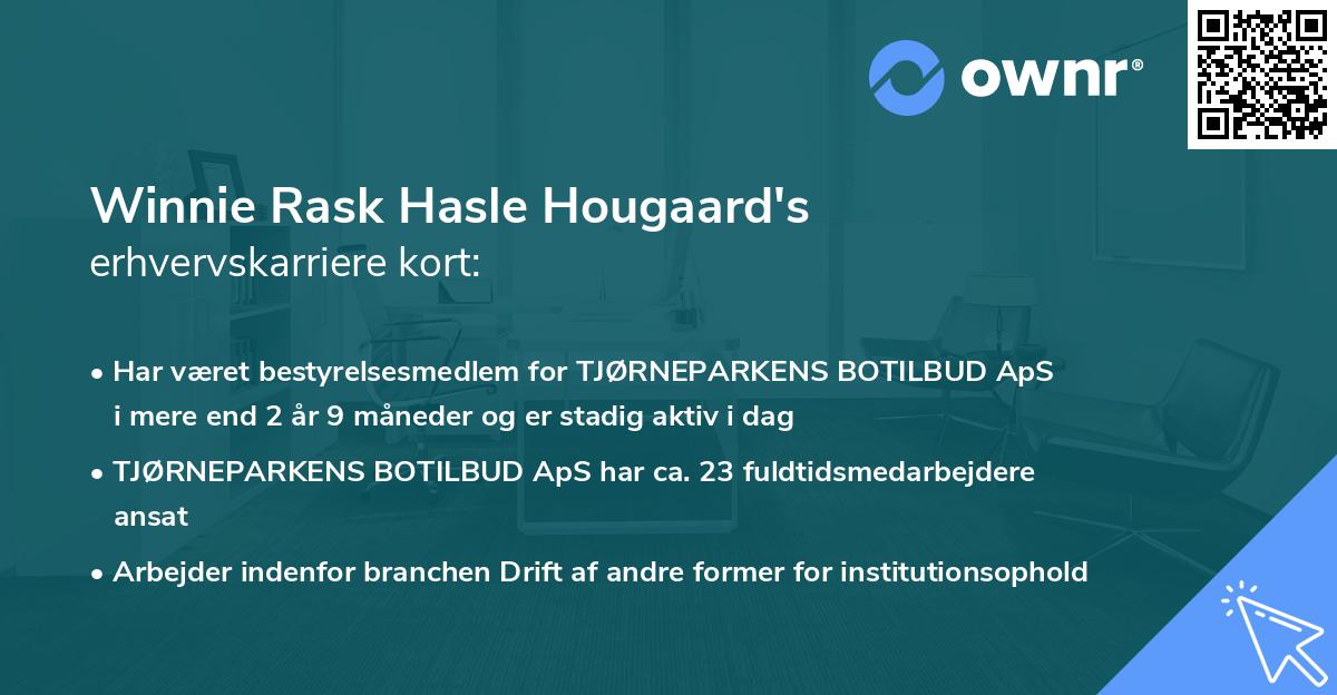 Winnie Rask Hasle Hougaard's erhvervskarriere kort
