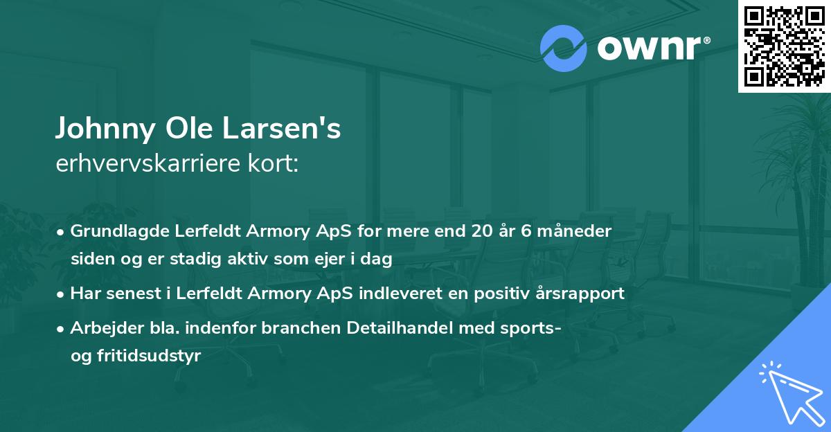 Johnny Ole Larsen's erhvervskarriere kort