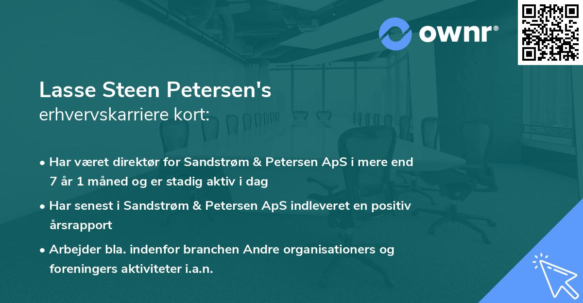 Lasse Steen Petersen's erhvervskarriere kort