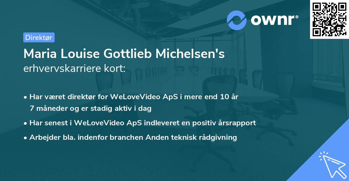 Maria Louise Gottlieb Michelsen's erhvervskarriere kort
