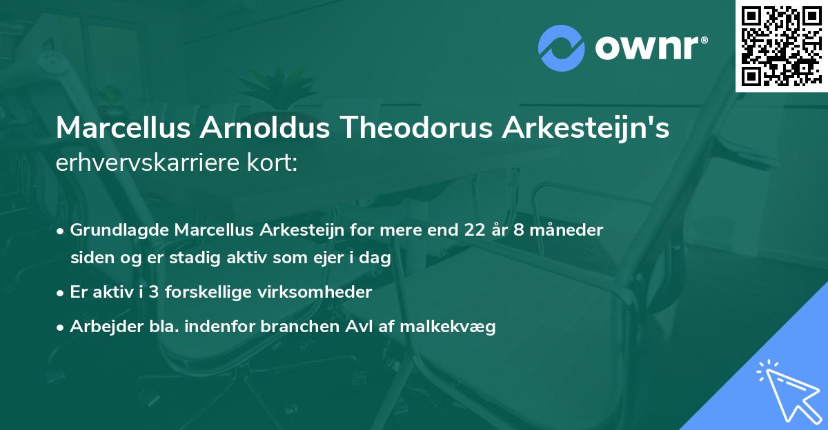 Marcellus Arnoldus Theodorus Arkesteijn's erhvervskarriere kort