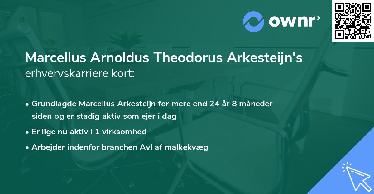 Marcellus Arnoldus Theodorus Arkesteijn's erhvervskarriere kort
