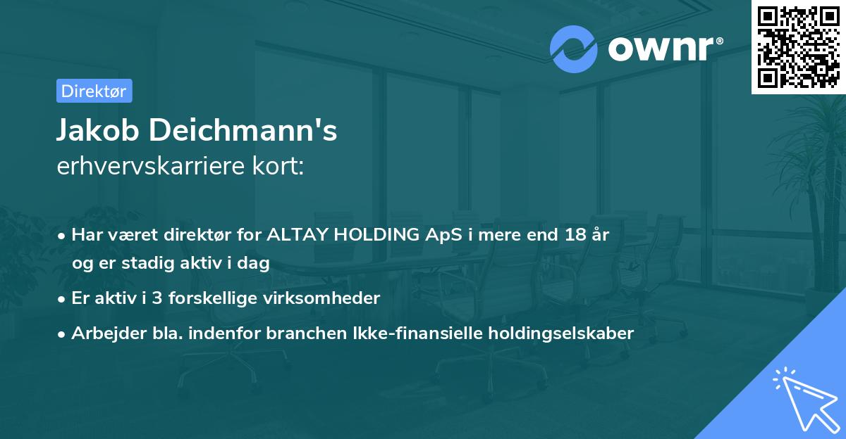 Jakob Deichmann's erhvervskarriere kort