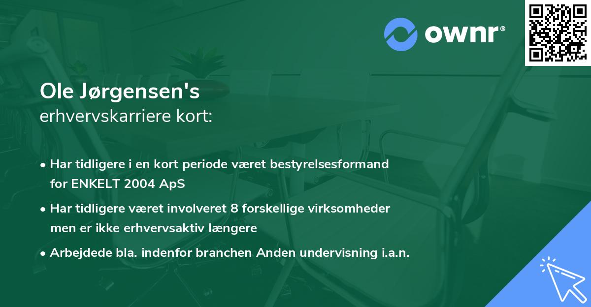 Ole Jørgensen's erhvervskarriere kort
